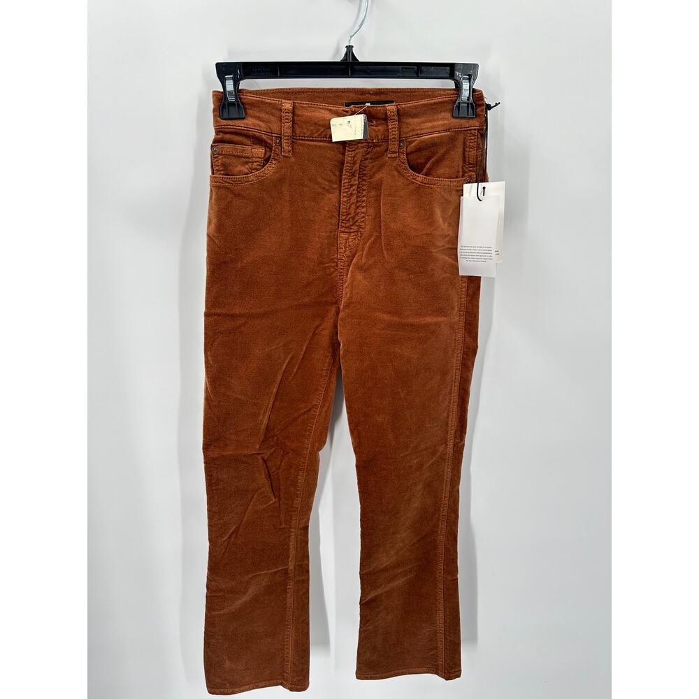 7 For all Mankind NWT High Waist Slim Kick Flare Brown Jeans Pants // 00